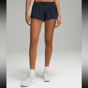 Lululemon Low Rise LR Lined Hotty Hot Shorts 2.5” true navy 4